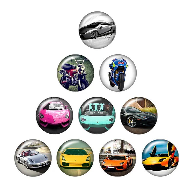 Автомобильный мотоцикл 10 шт смешанный 12 мм/16 мм/18 мм/25 мм круглый фото стекло