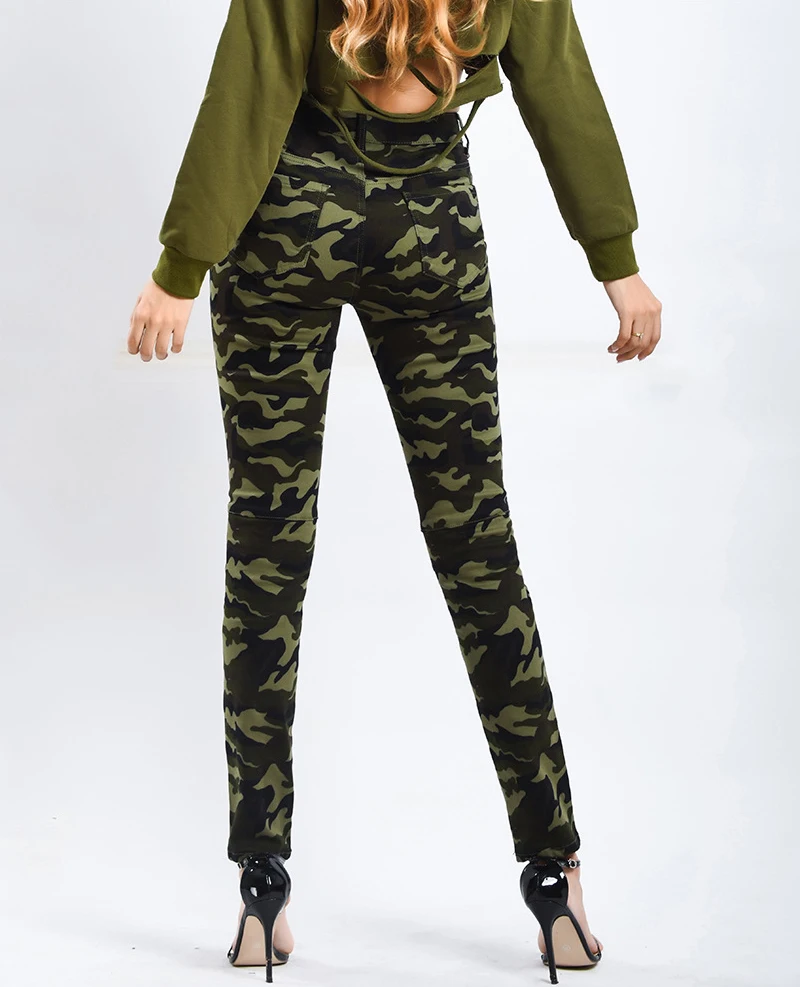 Зимние женские джинсы-карандаш больших размеров, женские камуфляжные армейские брюки с высокой талией, леггинсы, брюки на молнии, лоскутные