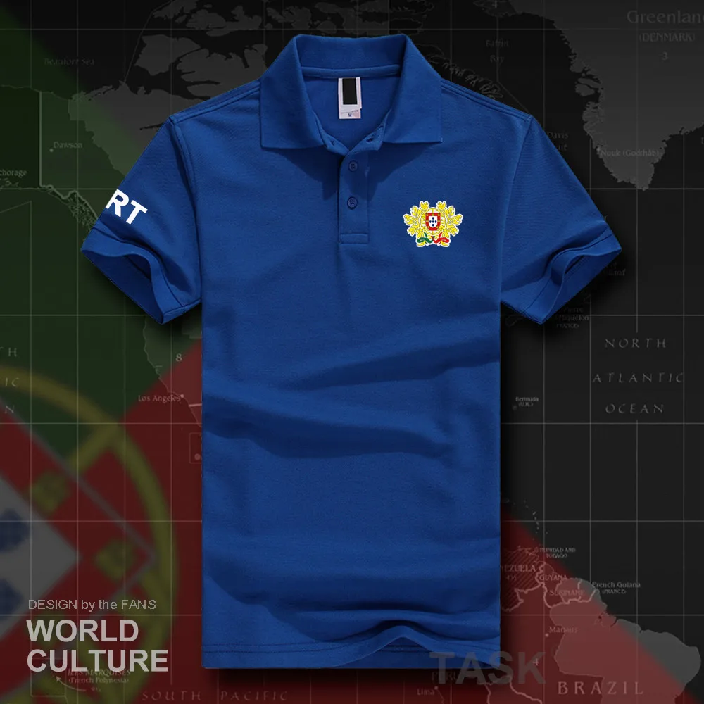 

Portuguese Republic PRT polo shirts men short sleeve white brands printed for country 2018 cotton nation emblem new fashion