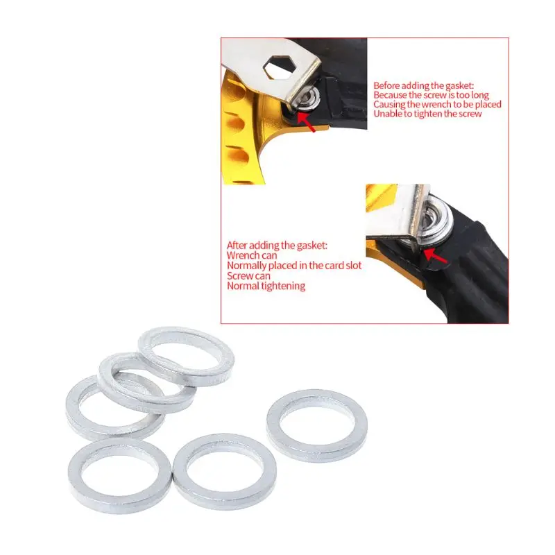 

6 Pcs/Set Bicycle Spacer Crankset Nail Dental Plate MTB Road Bike Parts Gasket Washer Chain Wheel Accessories Repair Tools Cycli