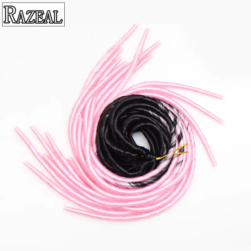 Razeal 3 шт. 2" ombre 100 г/шт. 20strands искусственная Locs крючком тесьмы Синтетические пряди для наращивания волос высокое Температура волокно - Цвет: Омбре