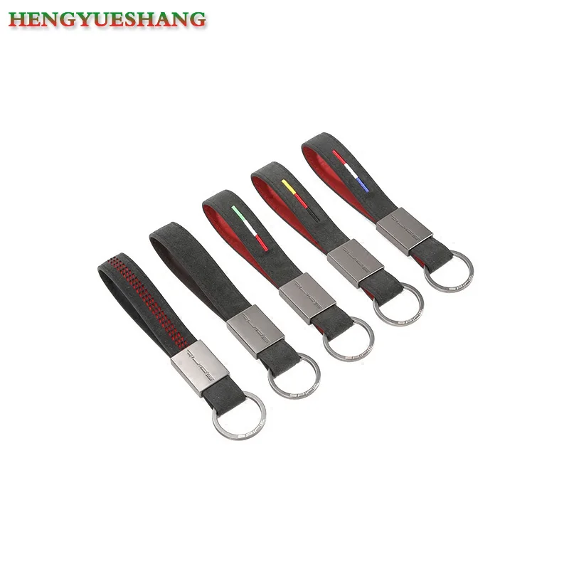 Kopen Auto styling Lederen Riem Chrome Sleutelring Sleutelhanger Voor BMW M Sport E46 E39 E60 F30 E90 F10 F30 E36 X5 E53 E30 E34 X1 X3
