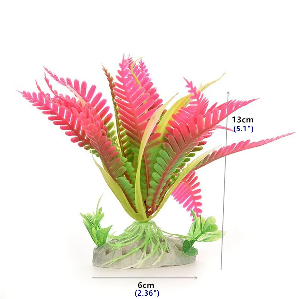 1 шт. маленькие/большие искусственные аквариумные растения пластиковые аквариумные украшения искусственные растения Трава Аквариум Декор Аксессуары - Цвет: n-red