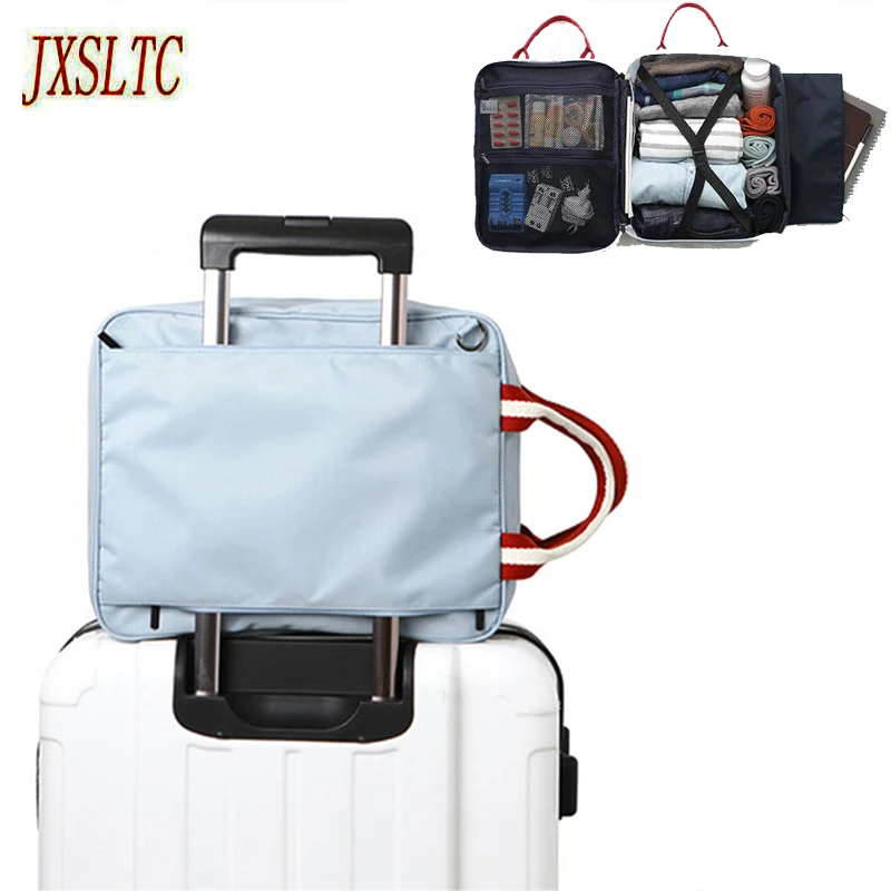 

JXSLTC Nylon organizer Duffle Bag Men Travel storage Bags Foldable Suitcase Weekend Bag Female Packing Cubes Tote Luggage Bag