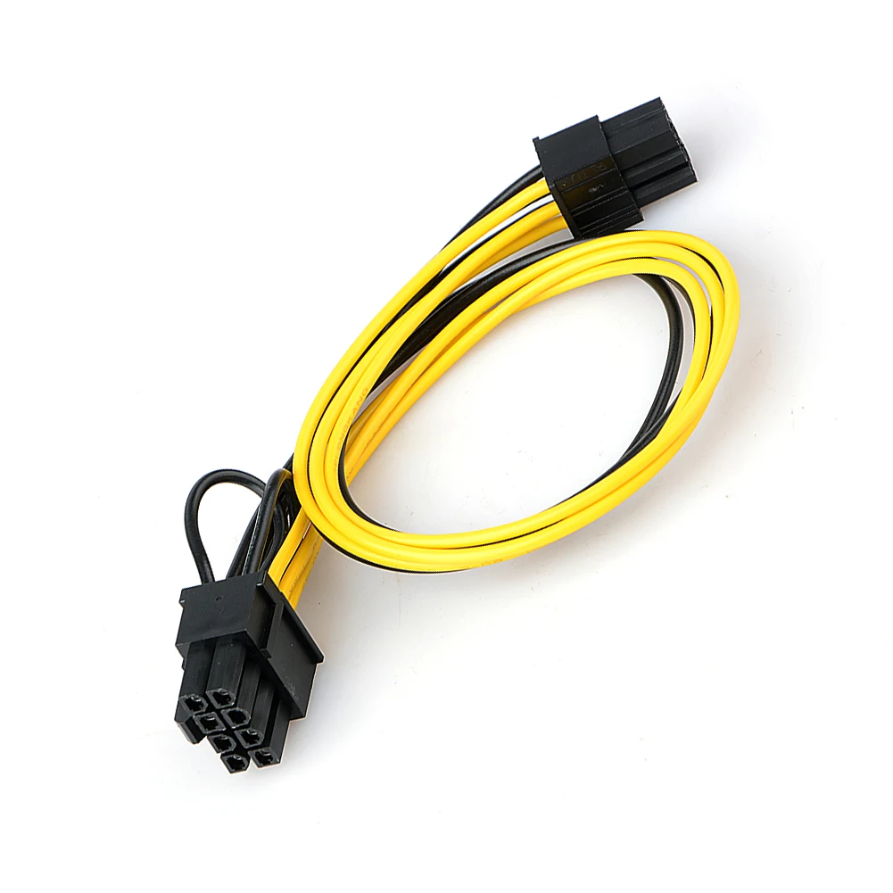 6 Pin male to 8 Pin (6+2) male PCI-E PCI Express Power Extension Cable GPU Power Cable 30cm For Graphic Cards Mining