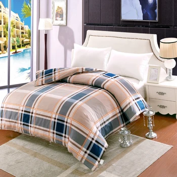 

Brief fashion blue beige Plaid quilt cover Bedding Multi Colors printed 100% Cotton Duvet Cover no Pillowcase adult bedroom gift