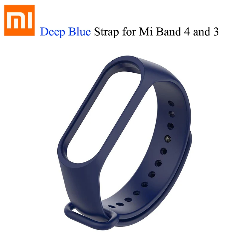 Силиконовый браслет mi band 3 и 4 для оригинальной Xiaomi mi Band 3/4 Band 3 ремешок для mi band 3 Сменный ремень - Цвет: Deep Blue