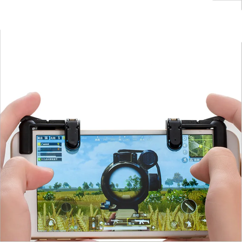 Beste 2 stks partij Mobiele Telefoon Shooting Game Fire Knop Doel Sleutel Knoppen L1 R1 Game Shooter Controller voor Android IOS Joystick