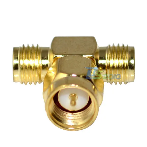 

High QualitySMA Type Male Plug to 2 Dual SMA Female Triple T RF Coax Adapter Connector 3 Way
