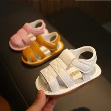 Летние сандалии для новорожденных; 3 цвета; модные детские кроссовки на нескользящей резиновой подошве для мальчиков и девочек; Детские сандалии из искусственной кожи; От 0 до 2 лет