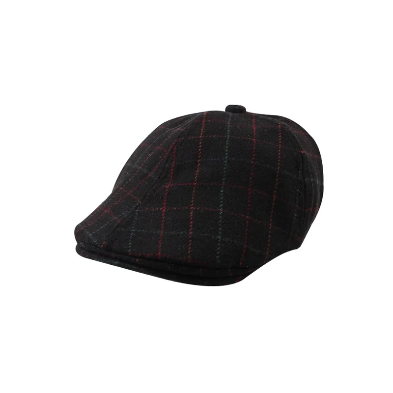 Casual Plaid Baby Beret Hat Classic Handsom Toddler Boys Caps Fashion Kids Beret Hat For Boys Spring Autumn Baby Boys Clothing (1)