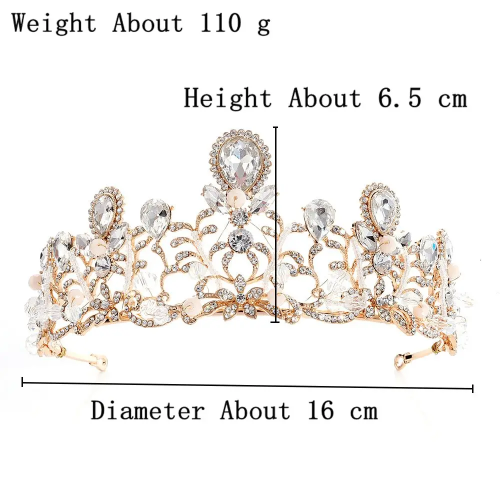 Цветок Тип струны бусины кристалл невеста барокко тиара Корона Свадебные украшения для женщин свадебная диадема аксессуары украшения для