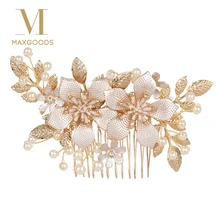 Стразы ручной работы Стразы Жемчуг цветок гребень для волос свадебные головные уборы аксессуары для волос диадема для невесты свадебные украшения