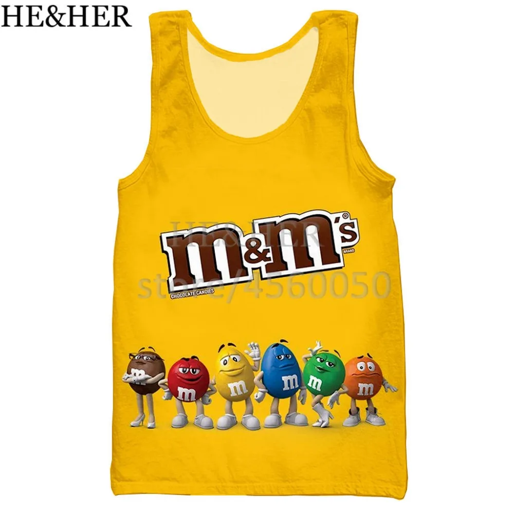 

Funny chocolate beans mm men women tank top 3D printed cool workout tank top halter tank top for men women casual tops