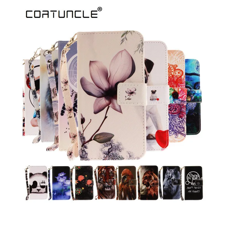 

Flip Leather Case on sFor Fundas Huawei Honor 7A Pro case For coque Huawei Y6 Prime 2018 Dog owl Wallet Cover Stand Phone Case