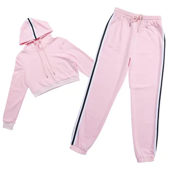 

2019 Fashion Women Set Tracksuit Crop Sexy Long Sleeve Sweatshirts Women Clothing 2 Piece Set Hooded Tops+Pants Sporting Suits