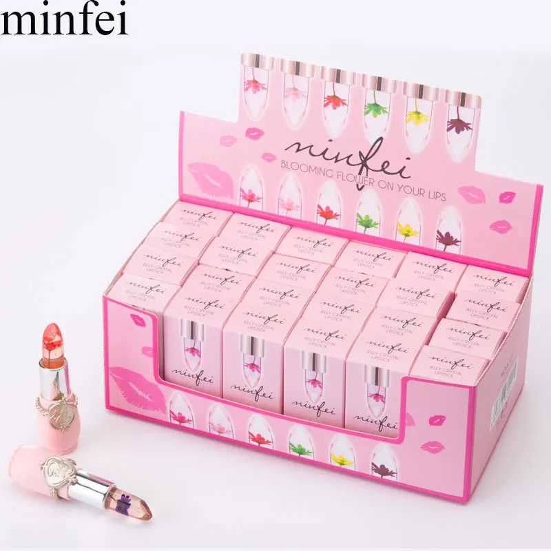 brand minfei Waterproof Chrysanthemum Lipstick with Flower Moisturizer Lip stick...