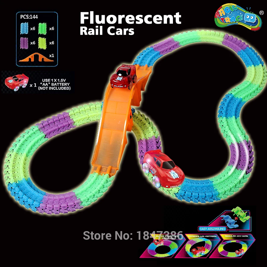 tracks glow rail car