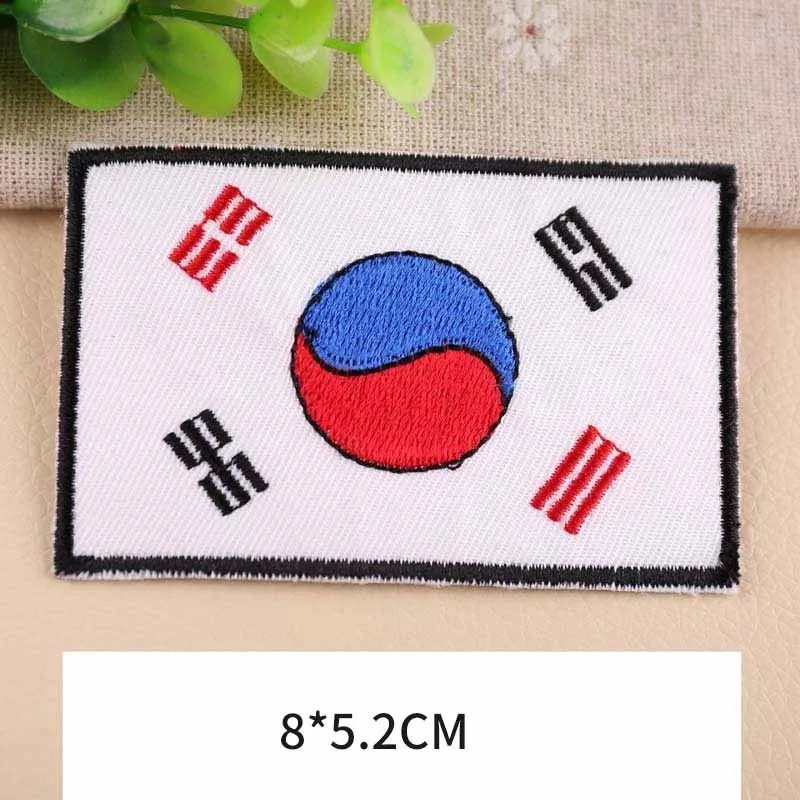 Изысканные корейские японские нашивки с флагами вышитые глажки наклейки нашивки для Одежды Утюг на нашивках Англия США Parches Декор - Цвет: N-BT3019