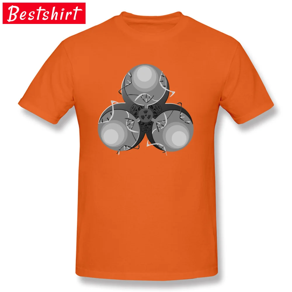 Cheap Death Virus Biohazard Printed Short Sleeve T Shirts Autumn Crewneck 100% Cotton Tops Shirts for Students T Shirts Summer Death Virus Biohazard orange