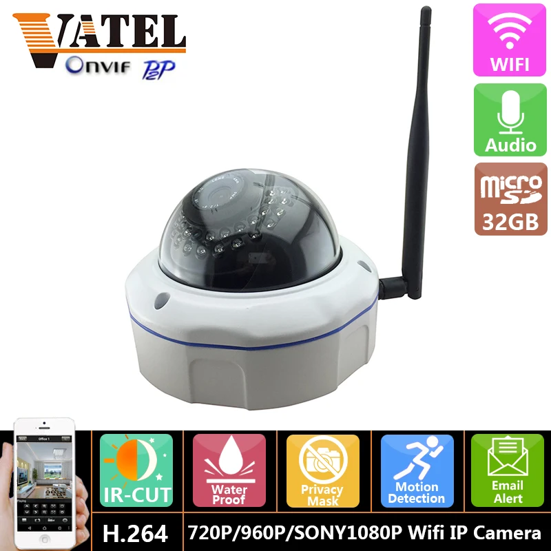 Audio Metal Dome wifi Camera 1080p 30PCS Led SONY323 Wireless IP Camera 32GB SD Card Security Camera 720P P2P ONVIF Wifi System Audio Metal Dome wifi Camera 1080p 30PCS Led SONY323 Wireless IP Camera 32GB SD Card Security Camera 720P P2P ONVIF Wifi System