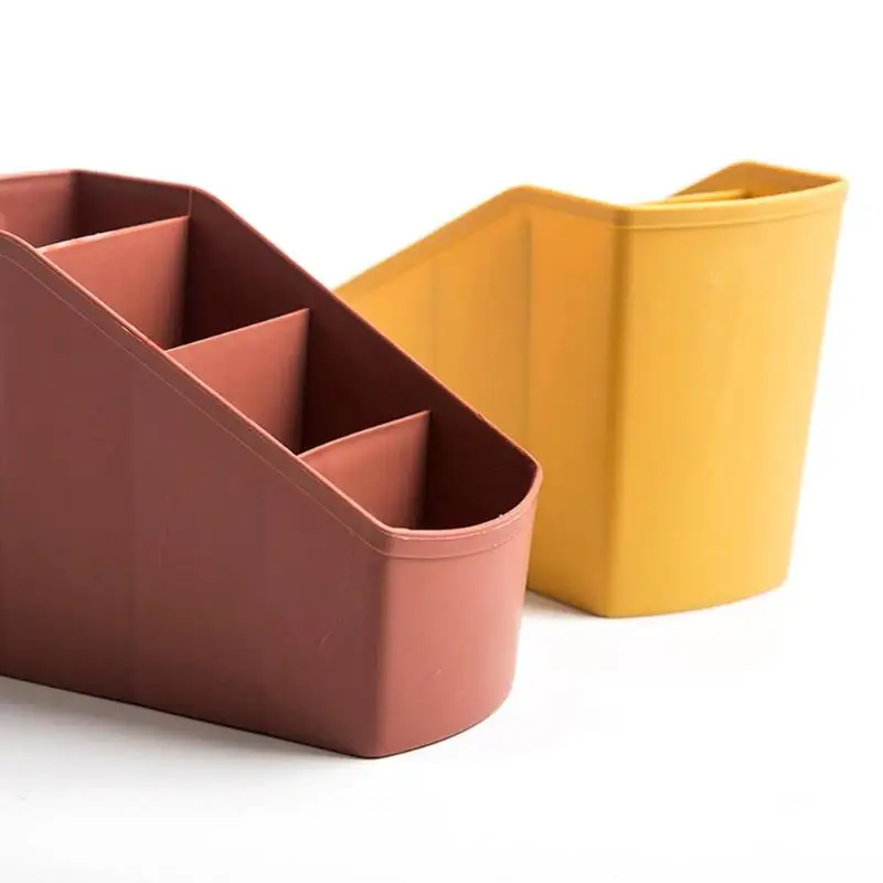 

Plastic Desktop Storage Container Makeup Organizer Desk Small Stationery Shelves for Home Office Sundries Storage Case