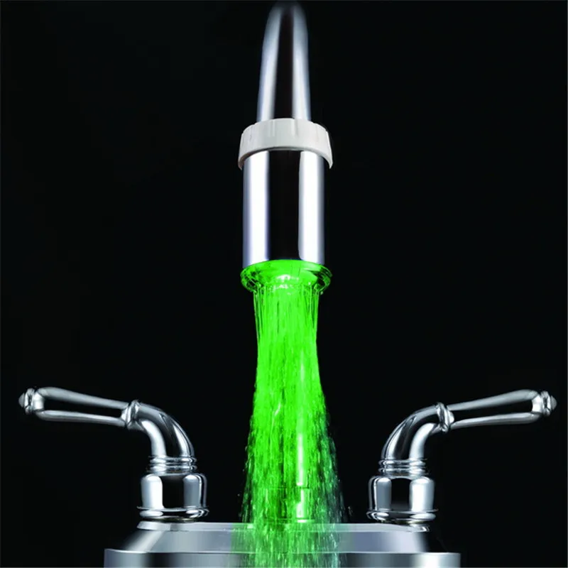 

22mm internal thread single green color led faucet light with two adaptors for external thread and blister packing