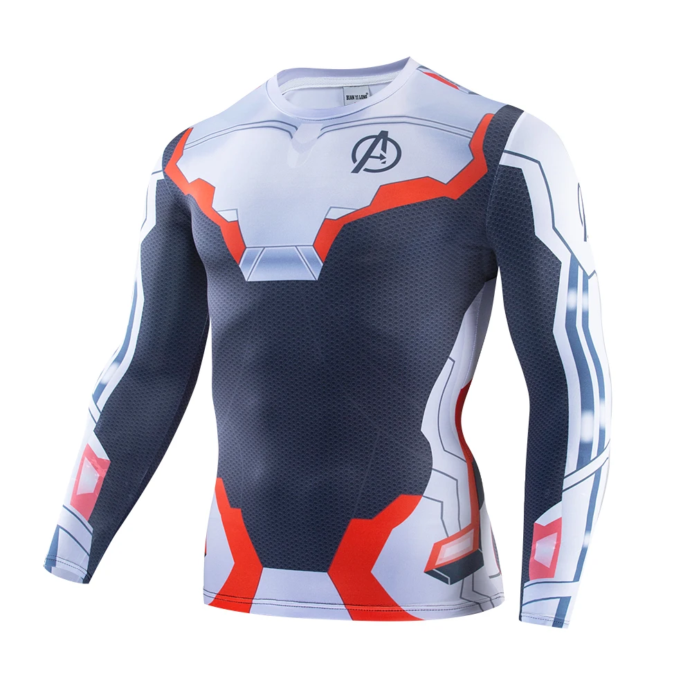 

2019 New Fitness Compression Shirt Men Cosplay Male Crossfit Avengers Endgame Quantum Realm Men T shirt 3D Printed Superman Top