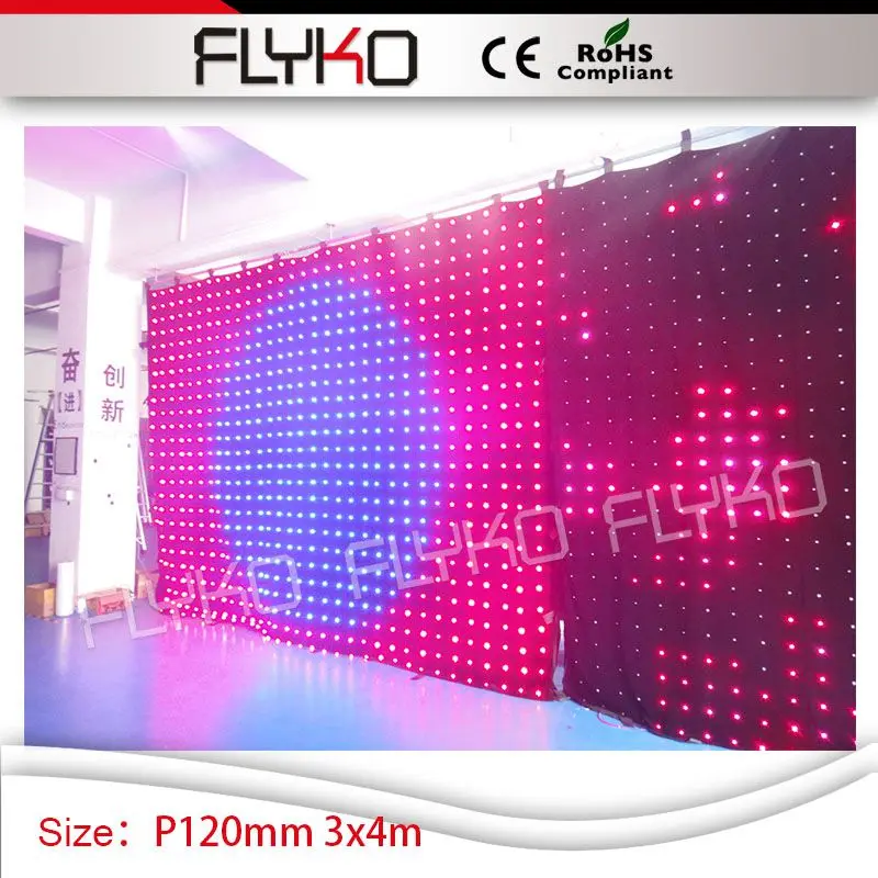 

PH12cm entertainment unit dj table booth stage background decoration 10ft by 14ft led curtain video
