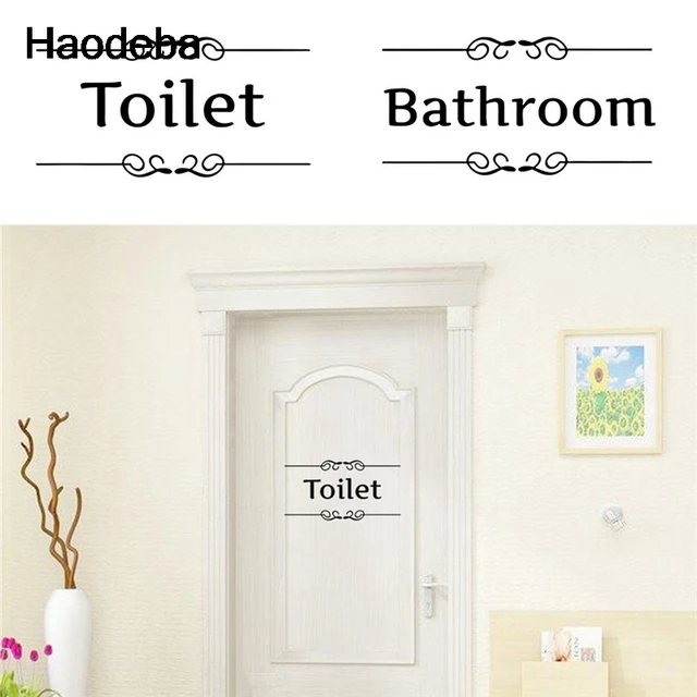 Haodeba Wc badezimmer tür Eingang Zeichen wandaufkleber dekoration ... Haodeba Wc badezimmer tür Eingang Zeichen wandaufkleber dekoration ...