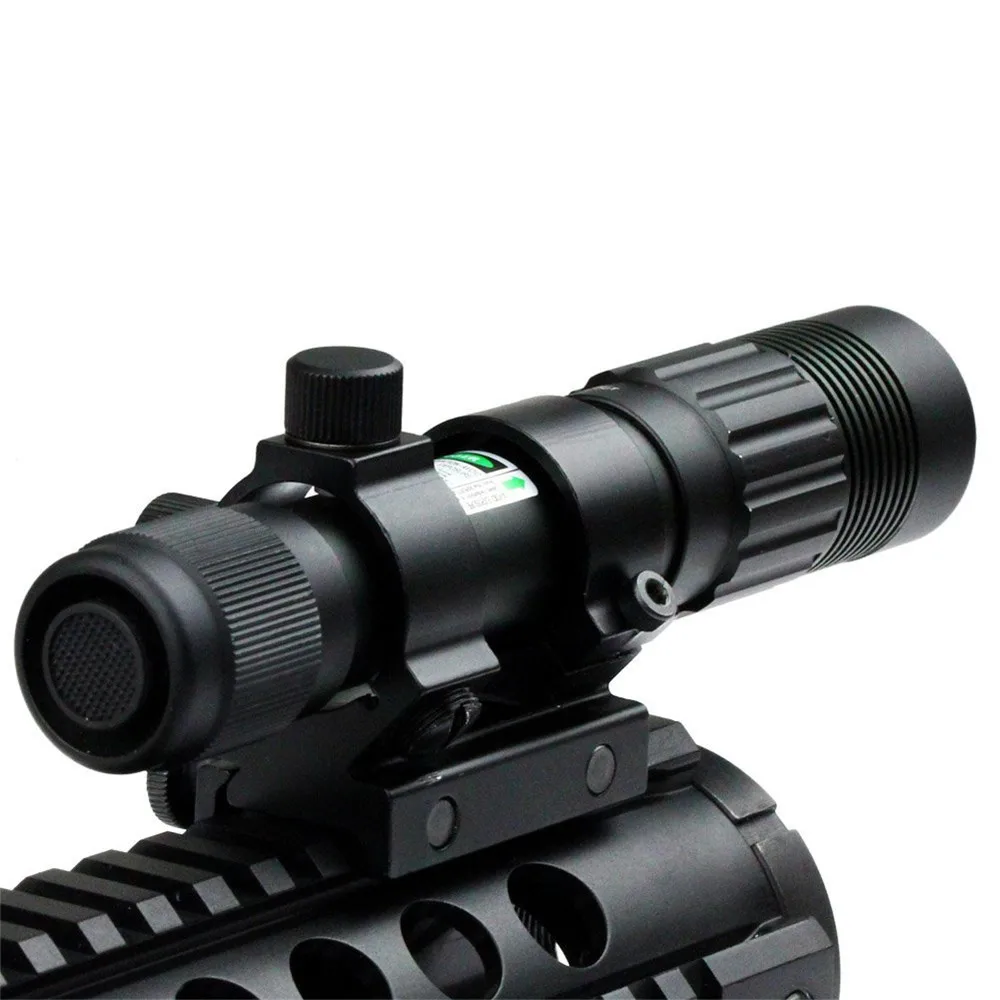 

New Arrival 1pc Flashlight Adjustable Laser Sight Tactical Hunting Green Illuminator Designator with Weaver Mount and Switch