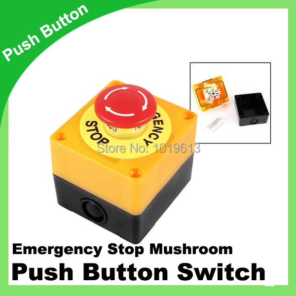 

AC 660V 10A Plastic Shell Red Sign Emergency Stop Mushroom Push Button Switch