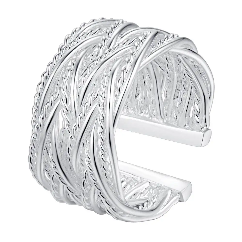 

Beautiful Silver ring hot cute noble pretty fashion Wedding silver color women Lady Ring jewelry mesh nice gift R023