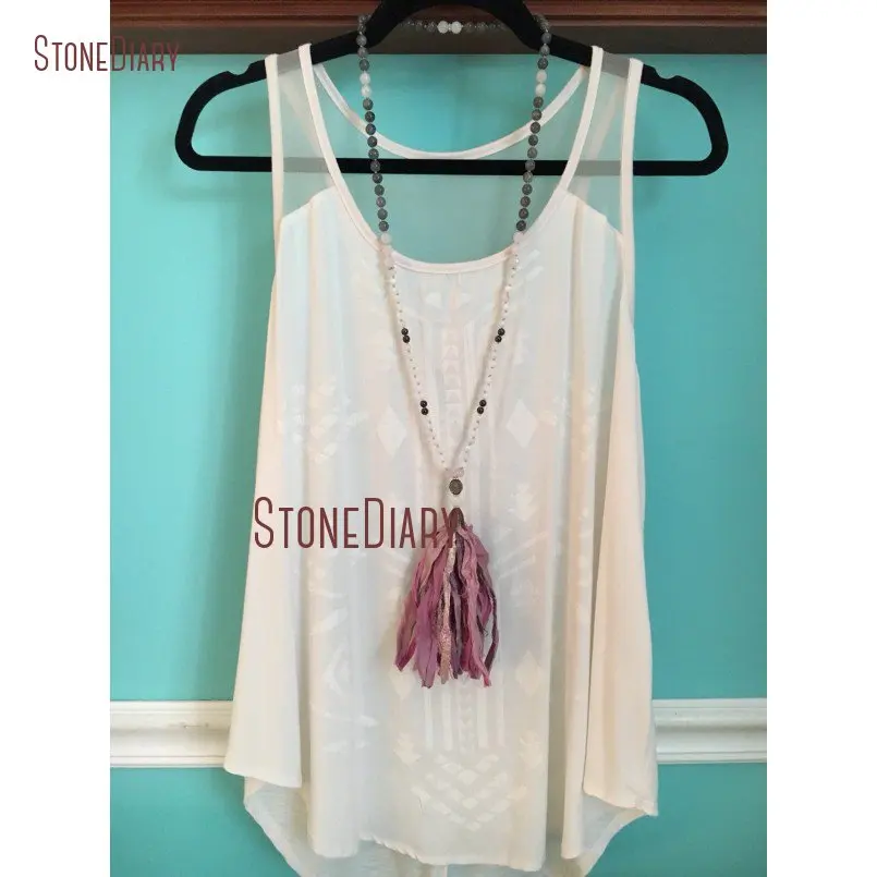 20180313-NM11112-Moonstone and Labradorite Tassel Necklace 108 Mala Necklace Mala Beads Boho Tassel Necklace Sari Silk Tassel Hand Knotted Boho Jewelry_2