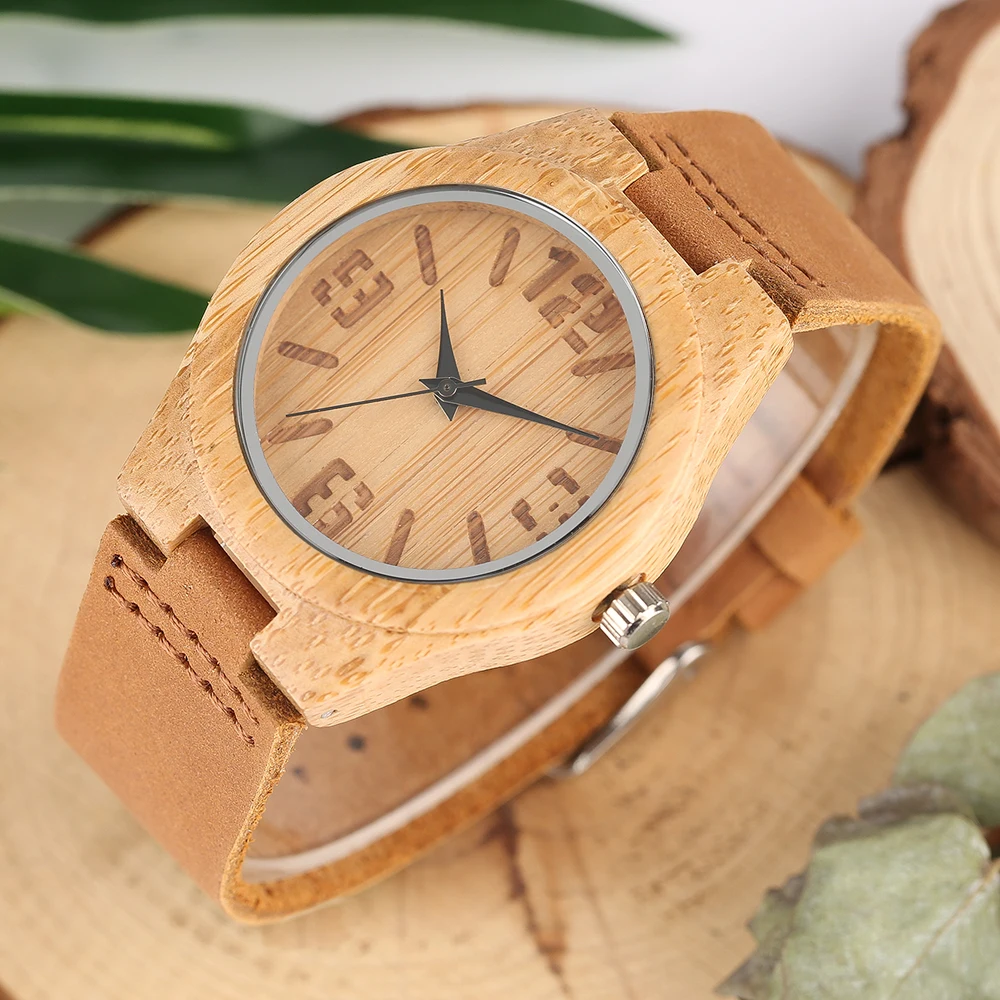 YISUYA Nature Wooden Quartz Wrist Watch Women Fresh Casual Bamboo Clock for Ladies Near Nature Women Watches with Gift Bag Reloj (8)