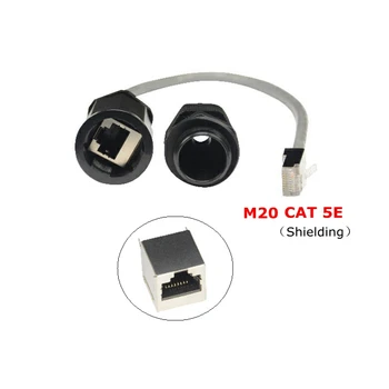 

CAT5E RJ45 Waterproof Gland Connector Ethernet LAN Black IP68 Protection M20 CAT 5E RJ 45 male to female AP outdoor cable