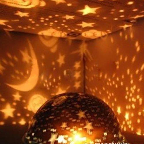 

Promotion! Rotation Starry Star Sky Moon Room Night Light Lamp - Blue