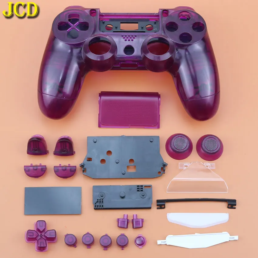 JCD прозрачная матовая ручка Передняя Задняя крышка корпуса чехол крышка кнопки комплект для sony PS4 Dualshock 4 старая версия Геймпад контроллер - Цвет: Transparent Purple