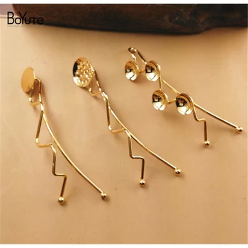 

BoYuTe 20 Pieces 10MM 12MM Cabochon Base Barrette W Shape Metal Diy Hair Accessories