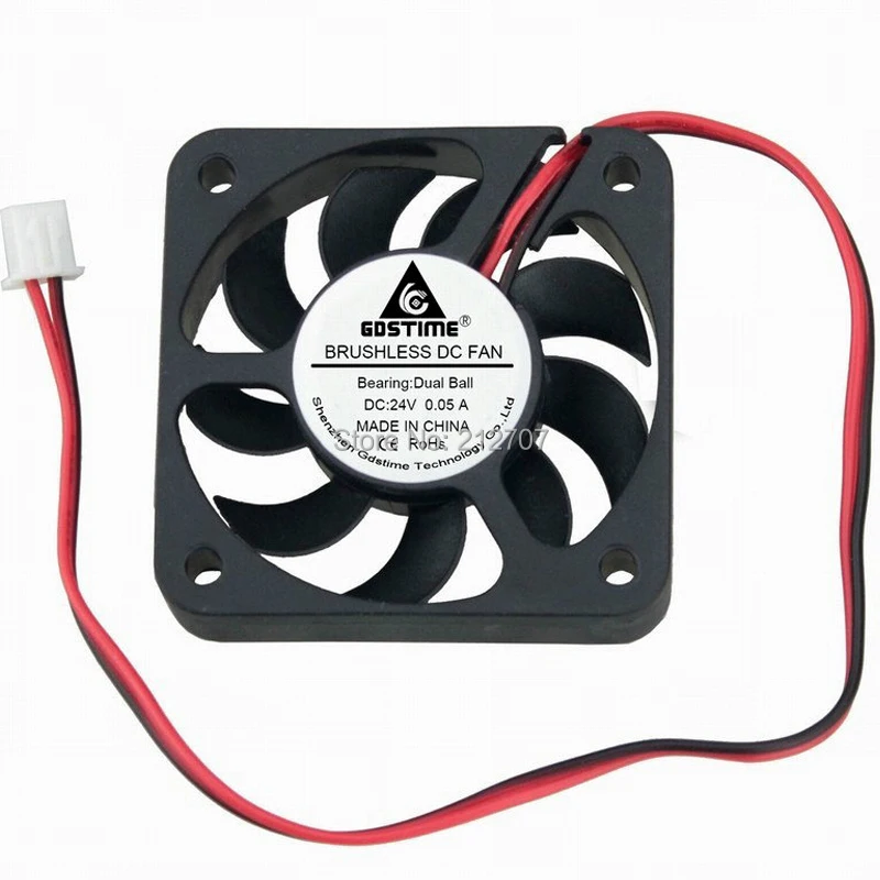 5pcs 5V 50mm x 50mm x 10mm 5cm 5010 2pin Mini Brushless Cooler DC Cooling Fan