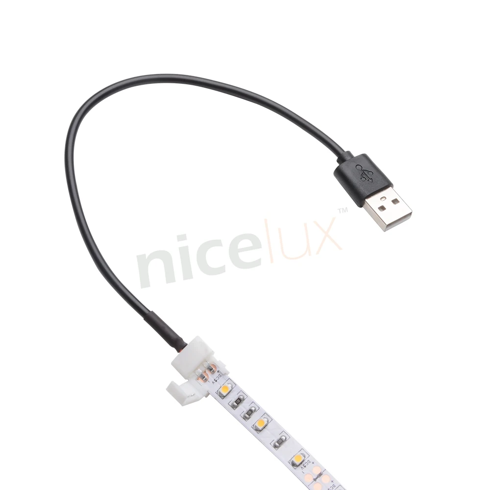 5 шт. 2 контактный разъем USB для светодиодных лент DC В 8 мм 10 5050 3528 2835 IP20