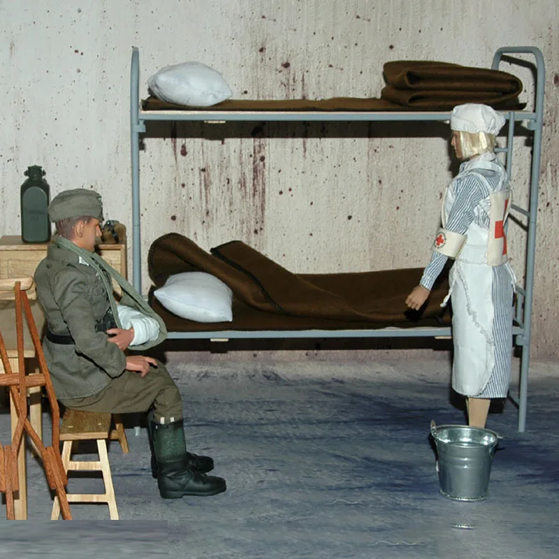 Modelo de Brinquedo Beliche de Madeira Escala Acessórios Militares Segunda Guerra Mundial Alemão Metal & Cama Conjunto Caber 12 Polegada Hottoys Figura Ação Cena Adereços 1 - 6 5 brinquedo segunda guerra mundial alemão metal &