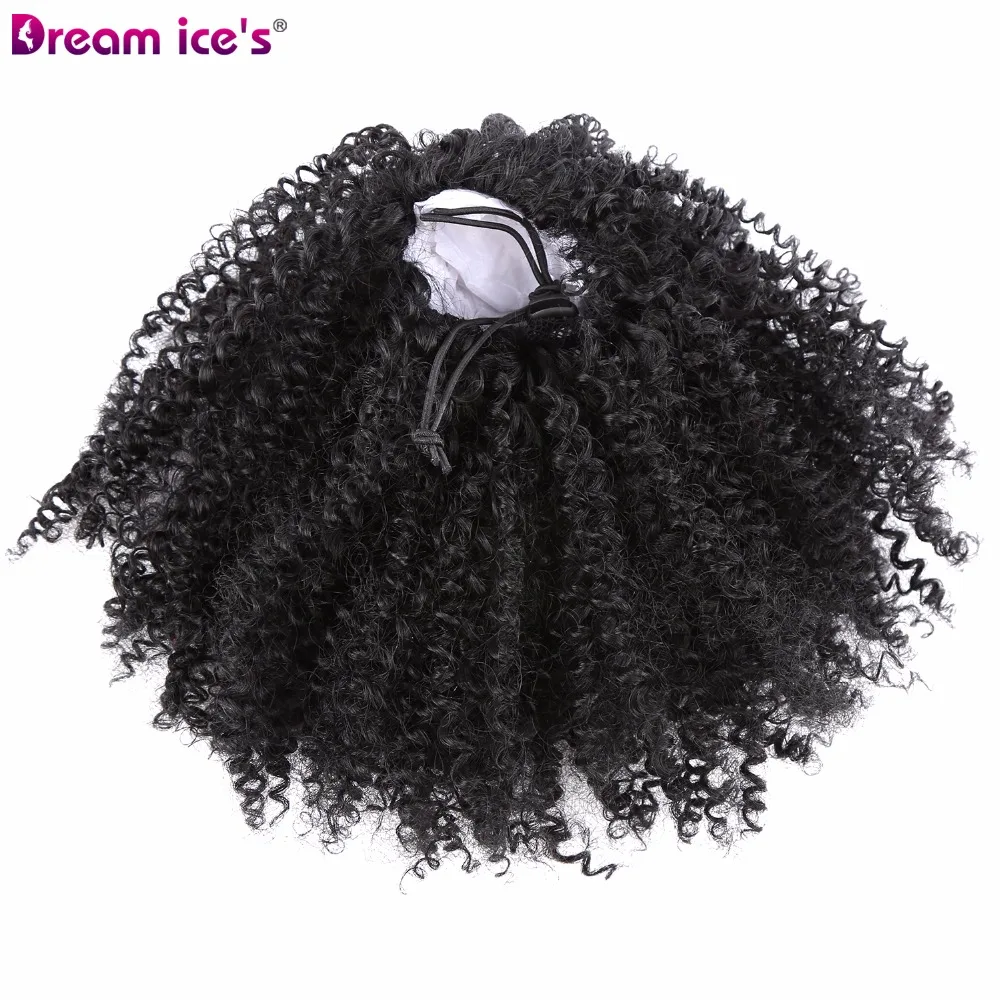 

12 inch Puff Afro Kinky Curly Ponytail Drawstring Short Black Pony Tail Clip on Synthetic Hair On Barrettes Bun hair scrunchies