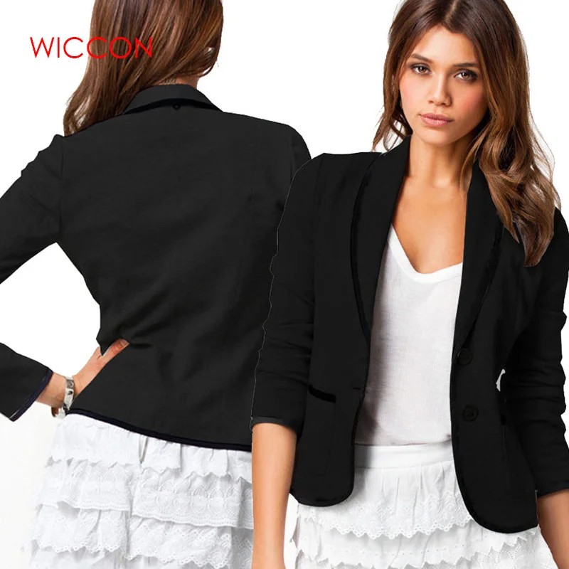 

2019 Autumn Women Suits & Jackets Long Sleeve Slim Business Suit One Button White Black Women Jacket Coat Plus Size 6XL