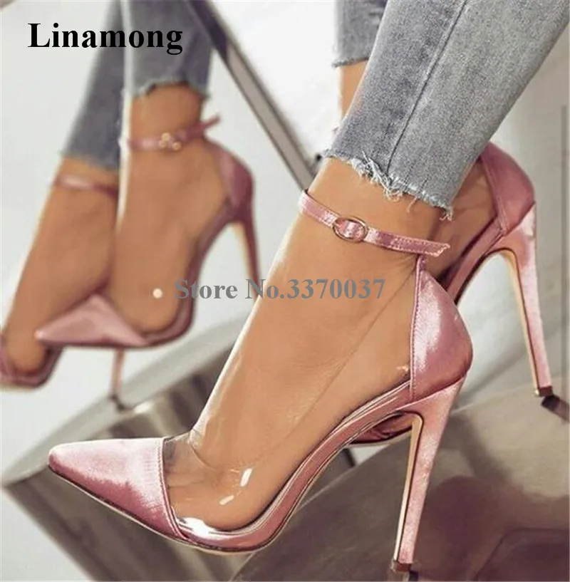pink satin heels wedding