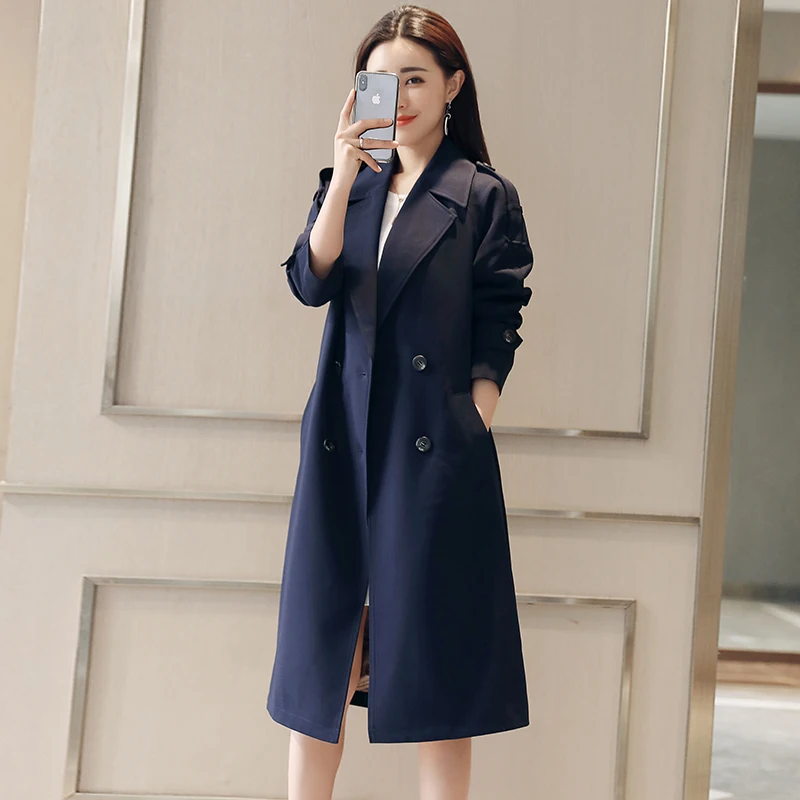 Woolen Coat Female Long Woolen Coat 2019 Spring New Women Korean Jacket Version Self-cultivation Temperament Fashion Windbreaker Woolen Coat Female Long Woolen Coat 2019 Spring New Women Korean Jacket Version Self-cultivation Temperament Fashion Windbreaker