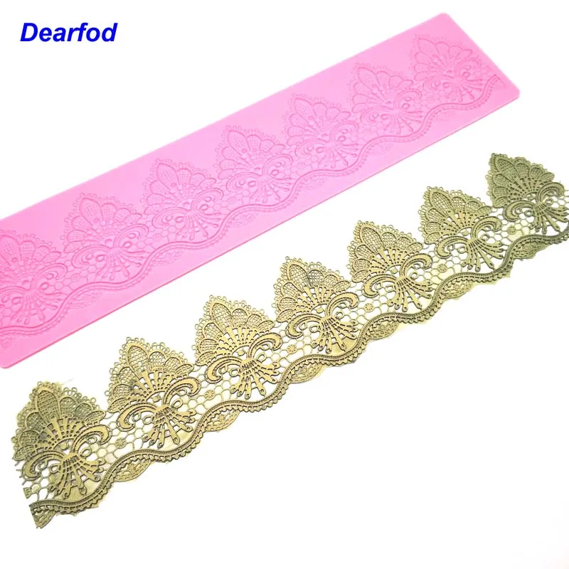 

MX102 European Style Retro Flower Lace Mold Silicone Sugar Lace Pad Cake Brim Kitchenware DIY Tool