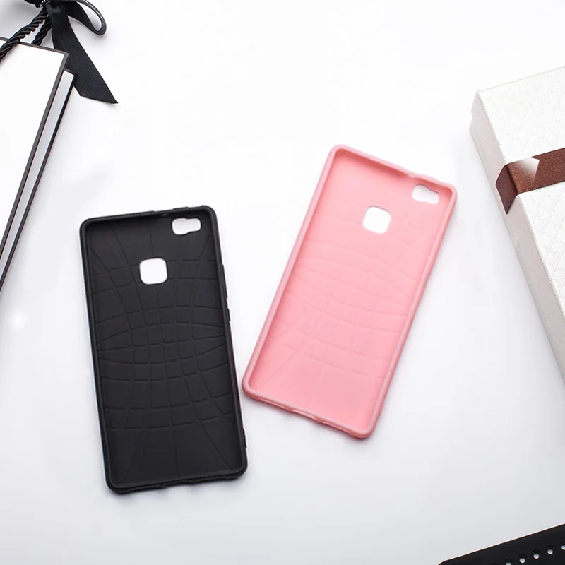 2Pcs MRGO Stylish Case for Huawei P9 Lite Cover Soft Silicone Solid Coque Phone Bag Fundas |