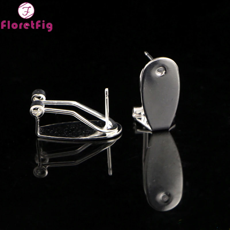 

20pieces=10 Pairs Fingernail Posts Earrings Silver And Gold Two Colors Clip On Earrings For Women Cheap Piercing Earring