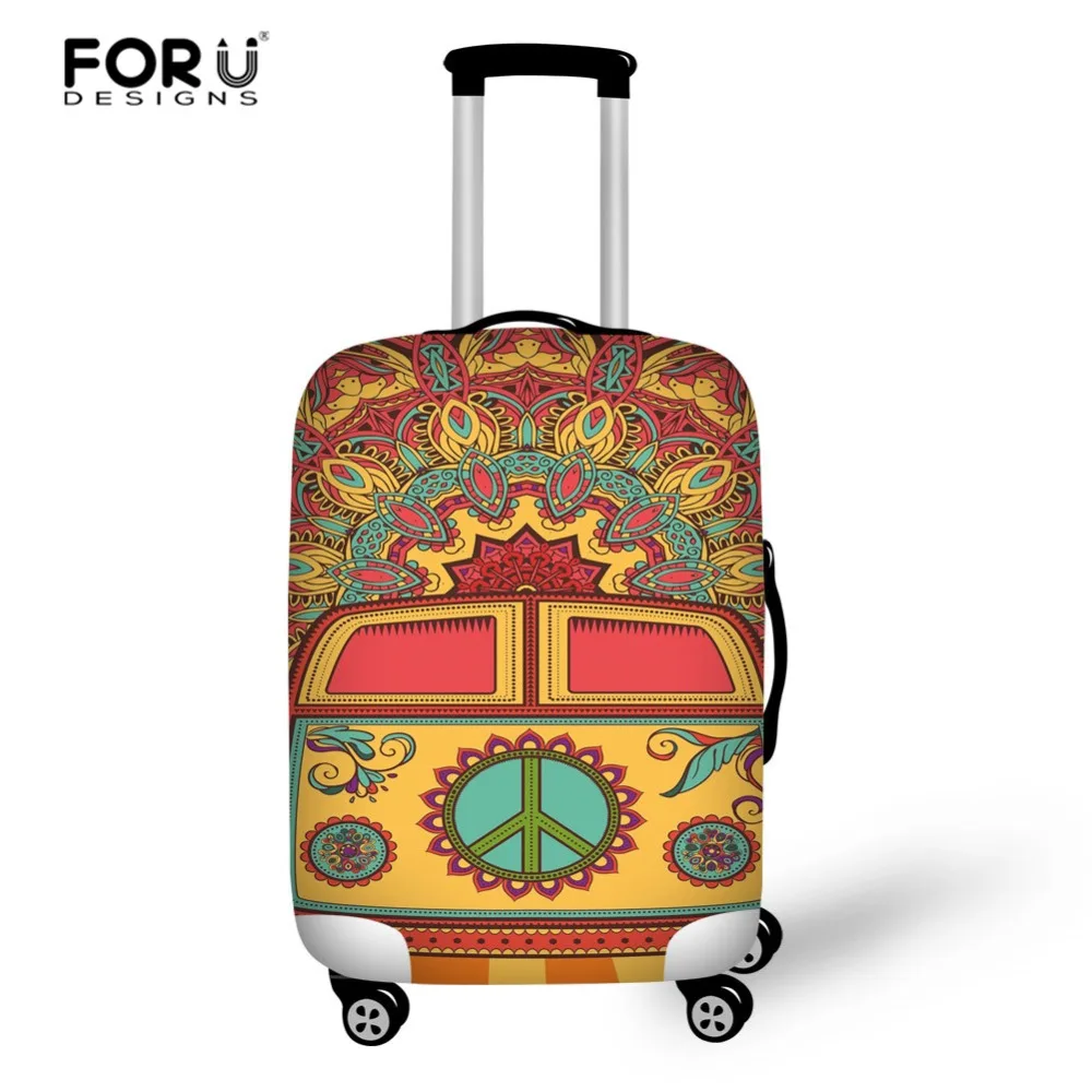 FORUDESIGNS Elastic Thickest Hippie Luggage Suitcase Protective Cover ...